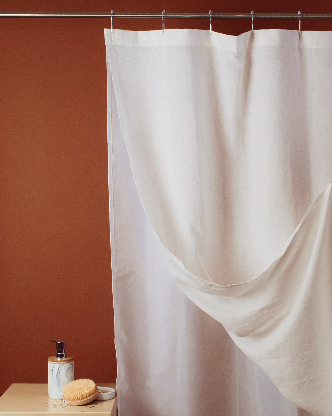 Linen Shower Curtain, Color: Off-White