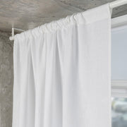 White Linen Curtain Panel - Custom Width, Custom Length - Rod Pocket Heading, White Colour