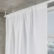 White Linen Rod Pocket Curtain Panel - Custom Width, Custom Length