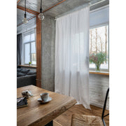 Linen Curtain with White Cotton Lining and Pole Pocket