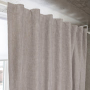 Linen Back Tabs Curtains with Blackout - 124, 138 or 250 cm Width, Custom Length - Natural Linen Oatmeal/White/Grey Colors