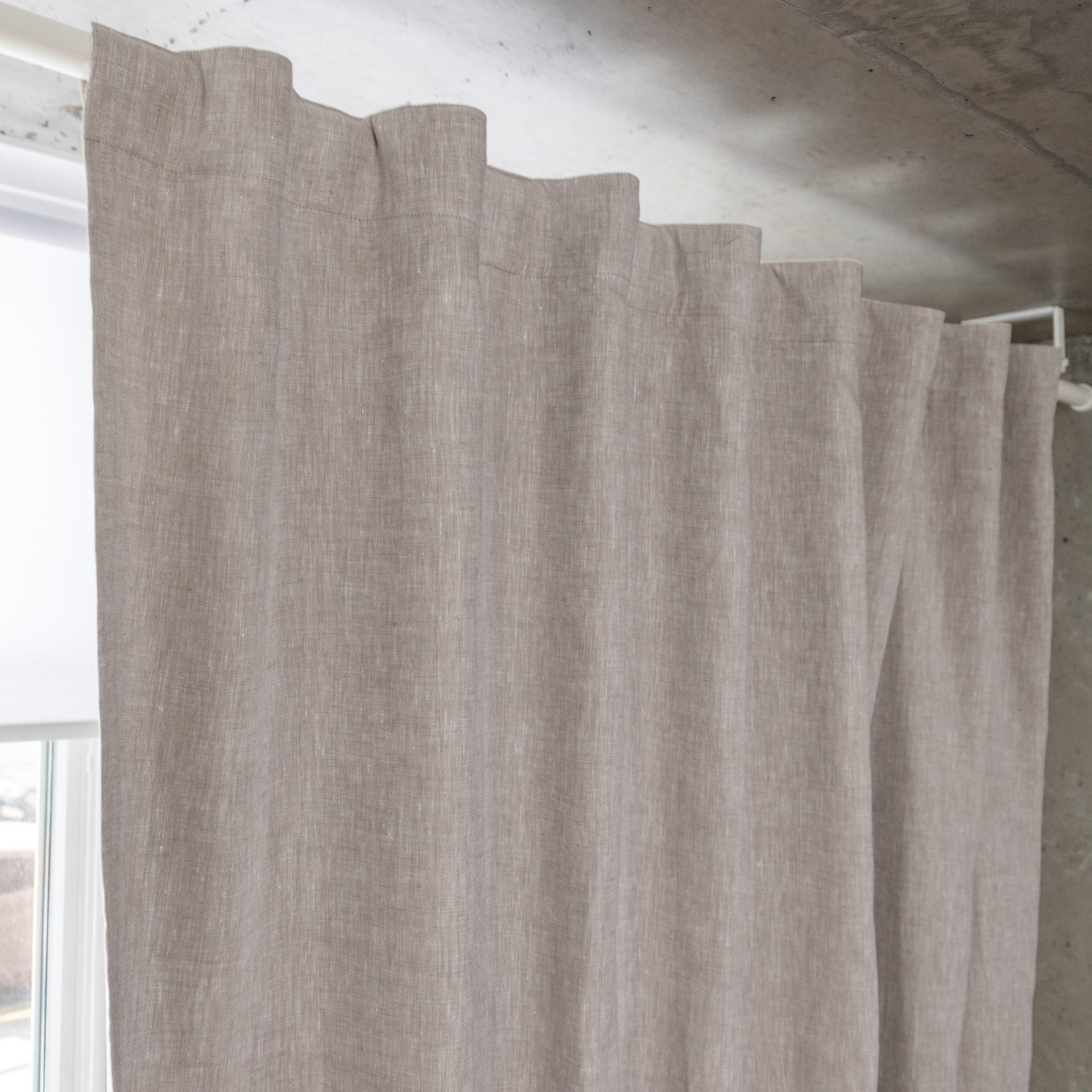 Linen Back Tabs Curtains with Blackout