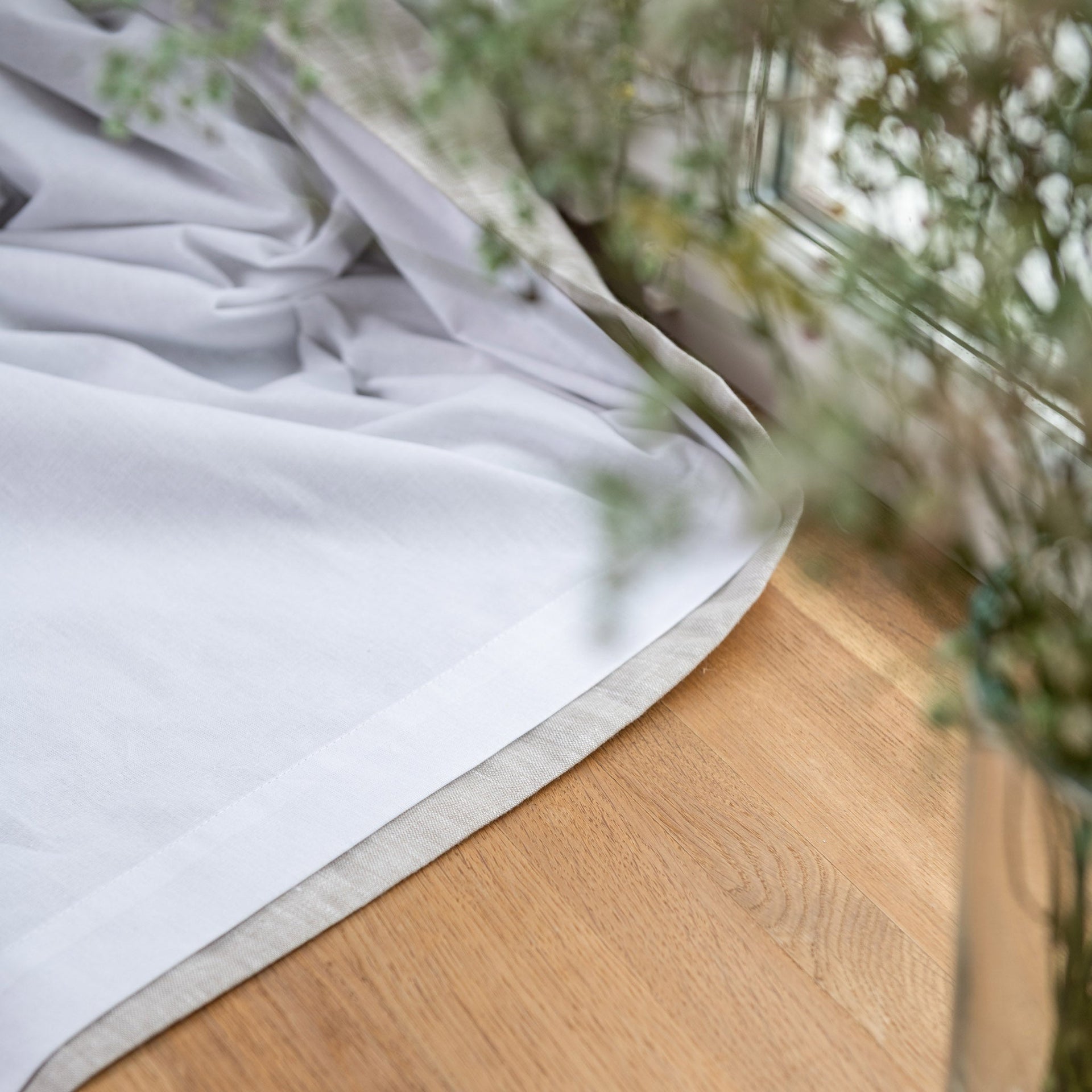 Linen Curtain Panel with White Cotton Lining - 124, 138 or 250 cm Width, Custom Length, Cotton Lining