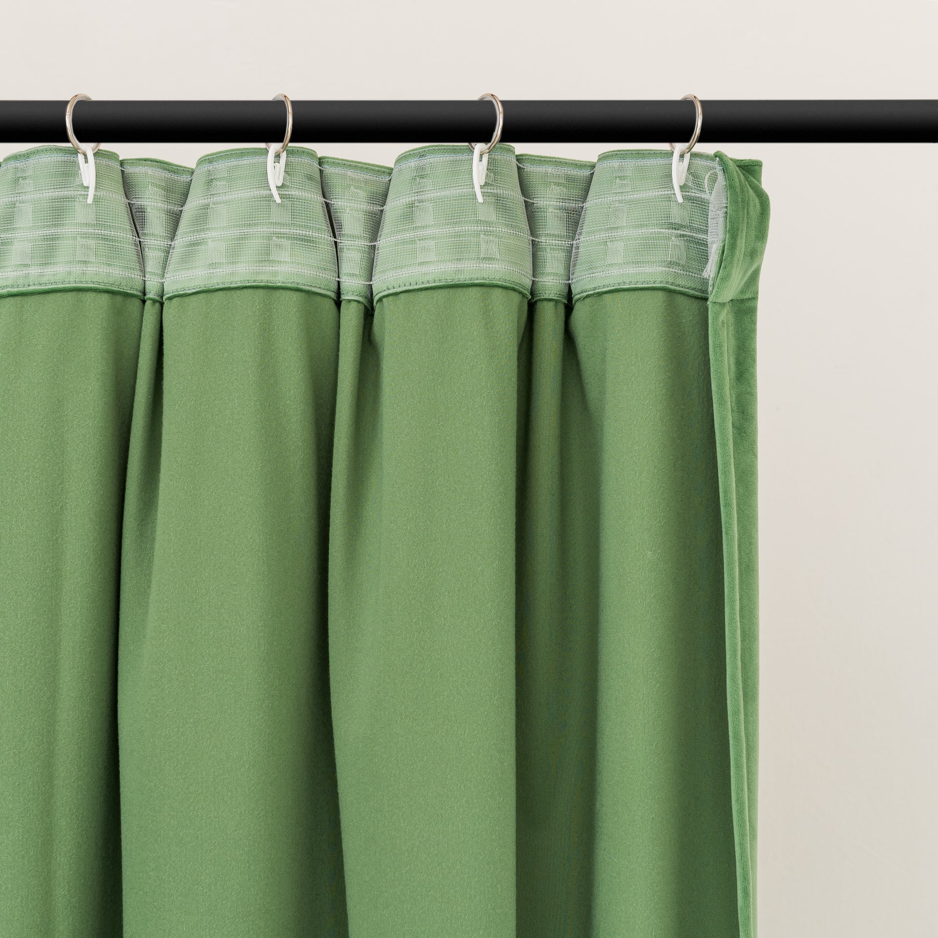 Fern Green Velvet Pinch Pleat Curtains