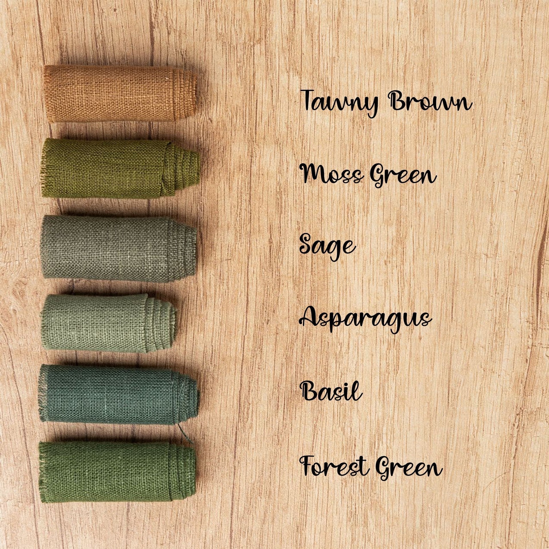 color: Tawny Brown, color: Moss Green, color: Sage, color: Asparagus, color: Basil, color: Basil, color: Forest Green