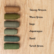 @Color: Towny Brown, Color:Moss Green, Color: Sage, Color: Asparagus, Color: Basil, Color: Basil, Color: Forest Green