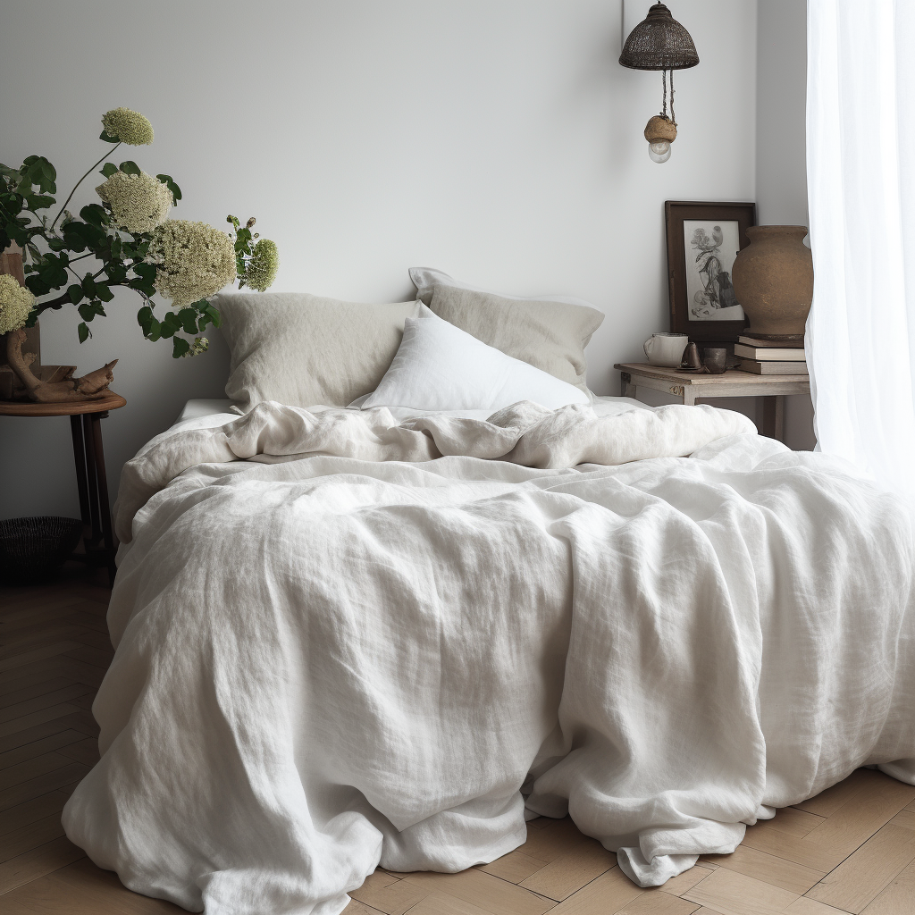 Luxury Belgian Linen Duvet Cover - Zipper or Buttons - King, Single, Double, Superking, Emperor Sizes, Color: Off-White