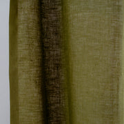 Green Linen Tab Top Curtain Panel - 124, 138 or 250 cm Width, Custom Length, Moss GreenGolour