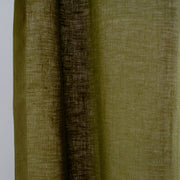 Green Blackout Linen Tab Top Curtain Panel 124, 138 or 250 cm Width, Custom Length, Moss Green Colour