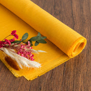 Mustard Yellow Linen Fabric by the Meter - 100% French Natural - Width 133 cm, 267 cm