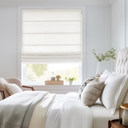 Off-White Blackout Linen Roman Blinds