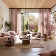 Dusty Pink S-fold Linen Curtain Panel - Suitable for Rings and Hooks or Track