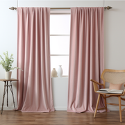 Pink Velvet Blackout Rod Pocket Curtain