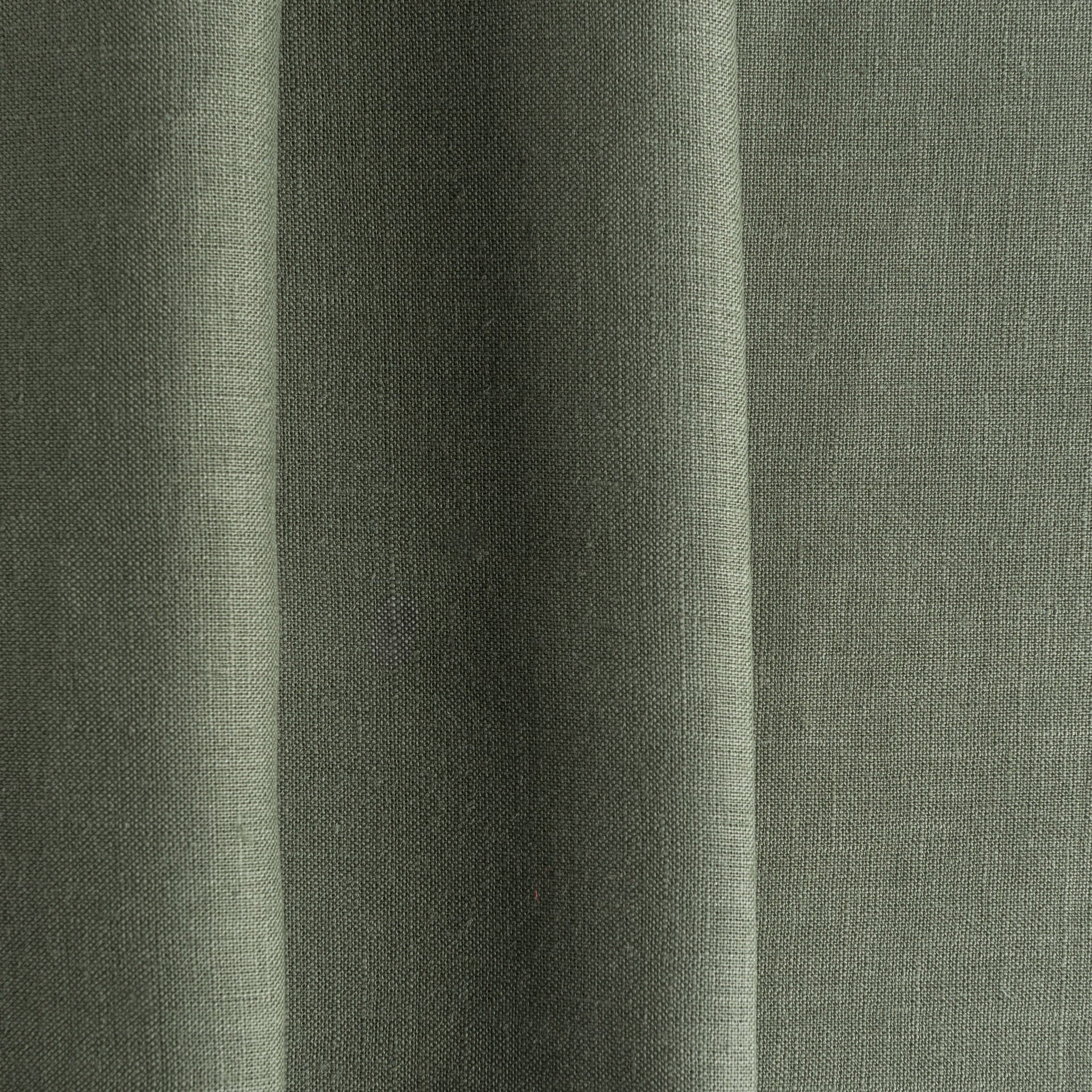 S-fold Sage Green Linen Curtain Panel with Blackout Lining - Heading for Rings and Hooks, Color: Sage Green