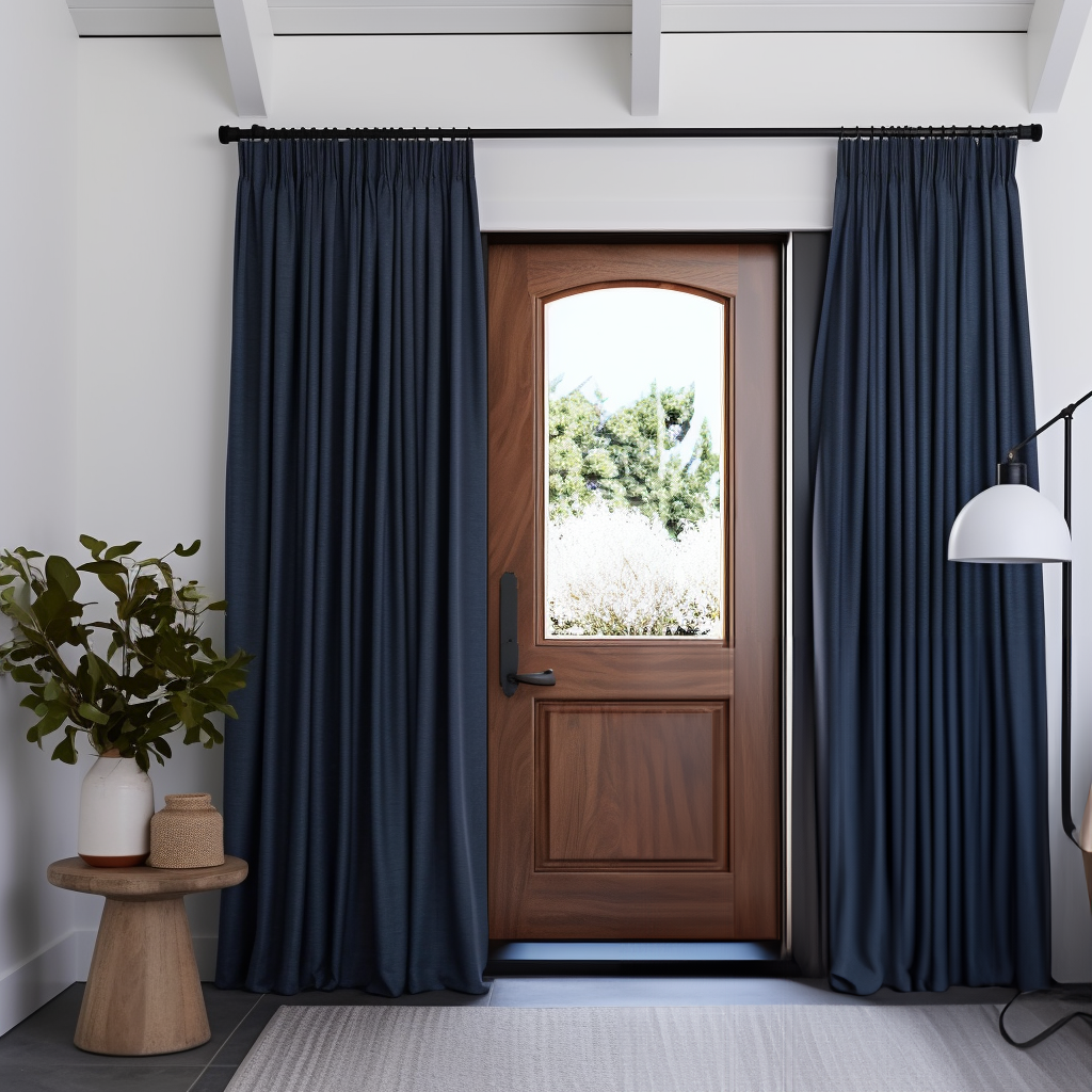 Thermal Insulated Door Curtain in Royal Blue Colour