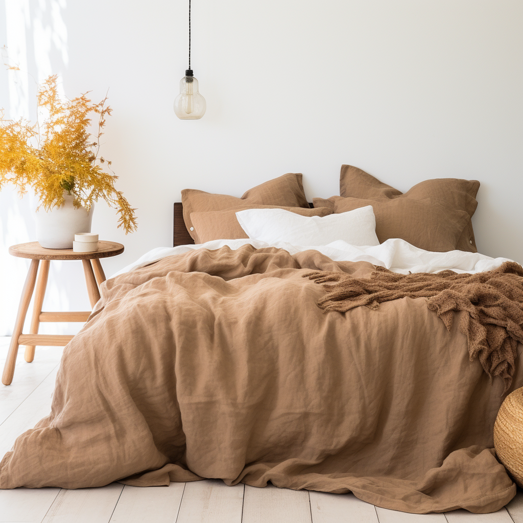 Linen Duvet Cover
 Colour: Towny Brown