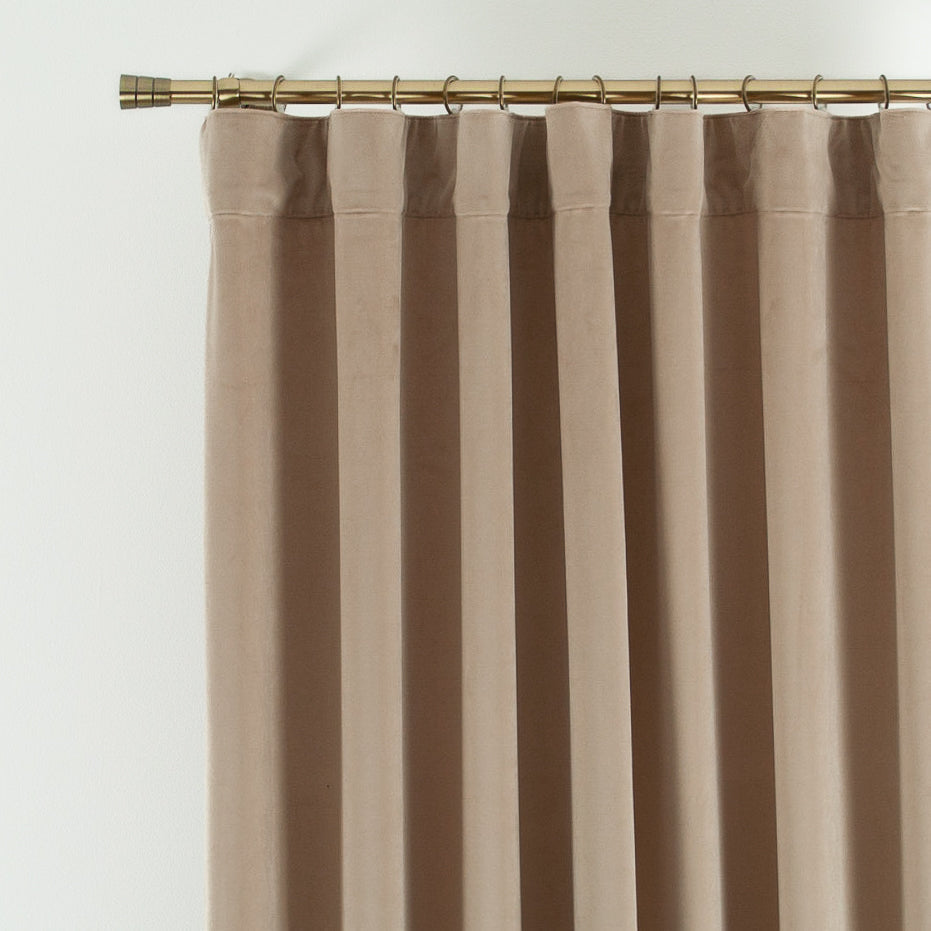 Off-White Velvet S-Fold Curtain