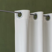 Off-White Velvet Eyelet Curtains