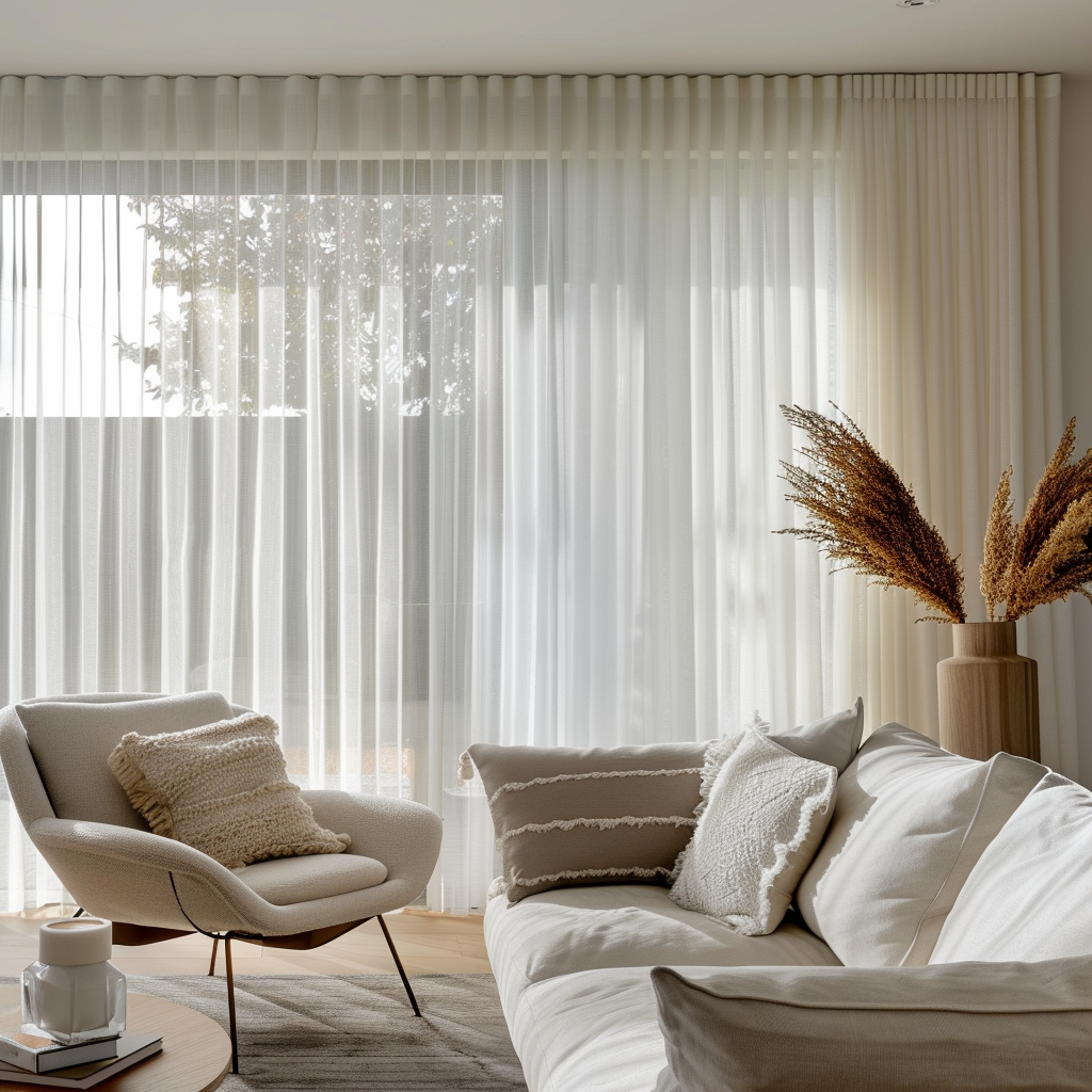 White Wave Voile Line Curtain Designed for Track - Unlined Sheer Curtain Panel