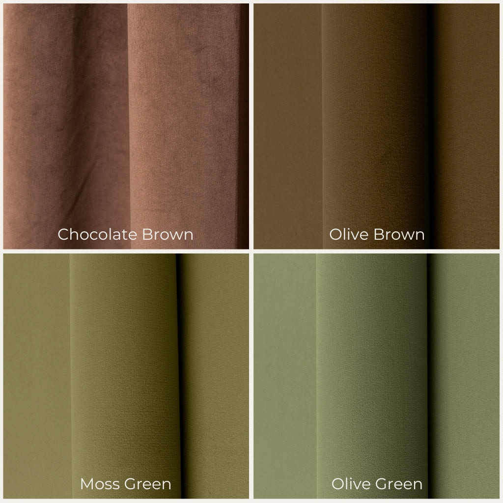 @Color: Chocolate Brown, color: Olive Brown, color: Moss Green, color: Olive Green