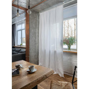 White Linen Rod Pocket Curtain Panel - Custom Width, Custom Length