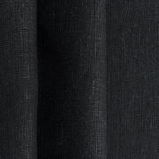White Curtain with Black Border - Grommet Linen Curtain Panel - Custom Width and Length, Color: Black