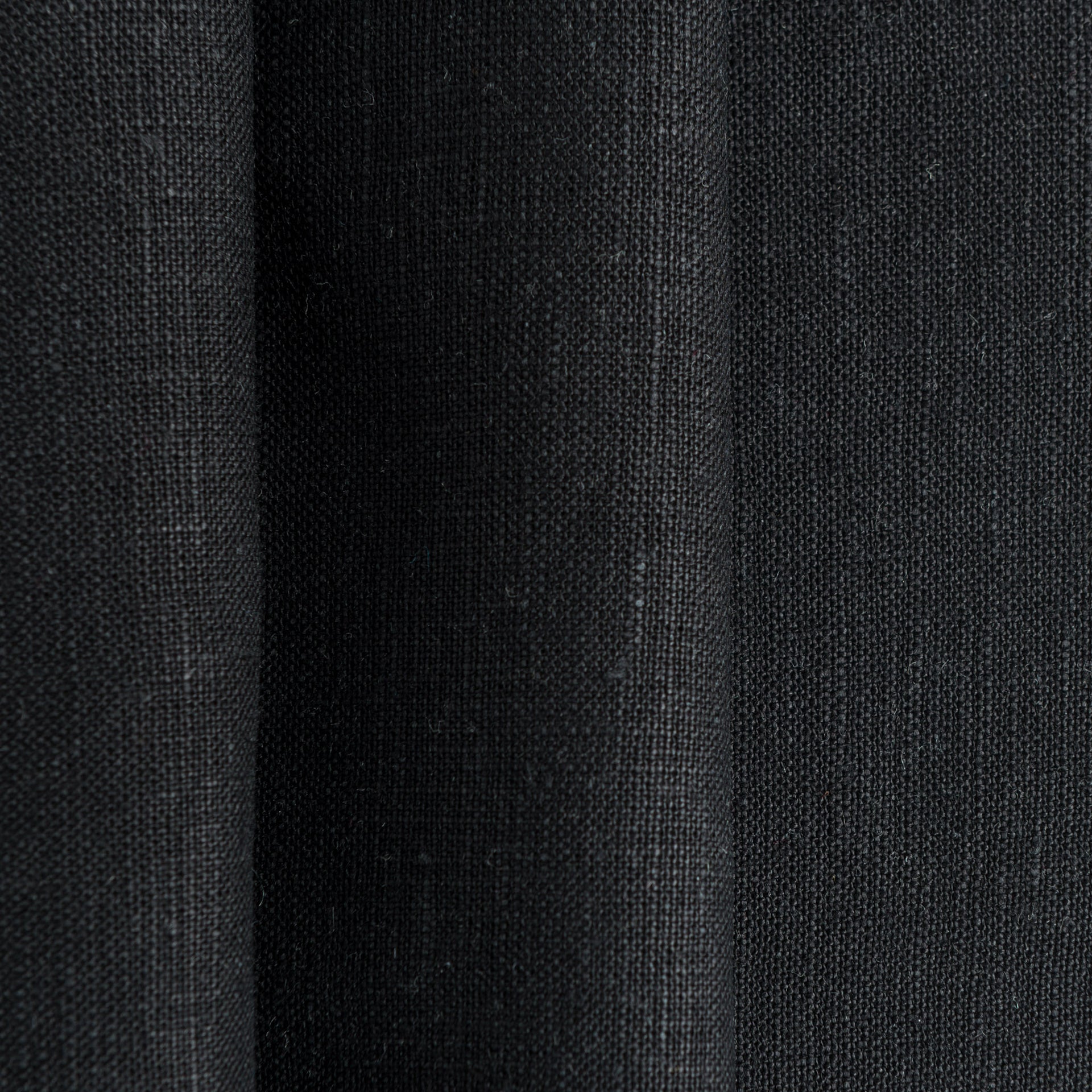 Black and White Frame Border S-Fold Linen Curtain Panel - Custom Width and Length, Color: Black
