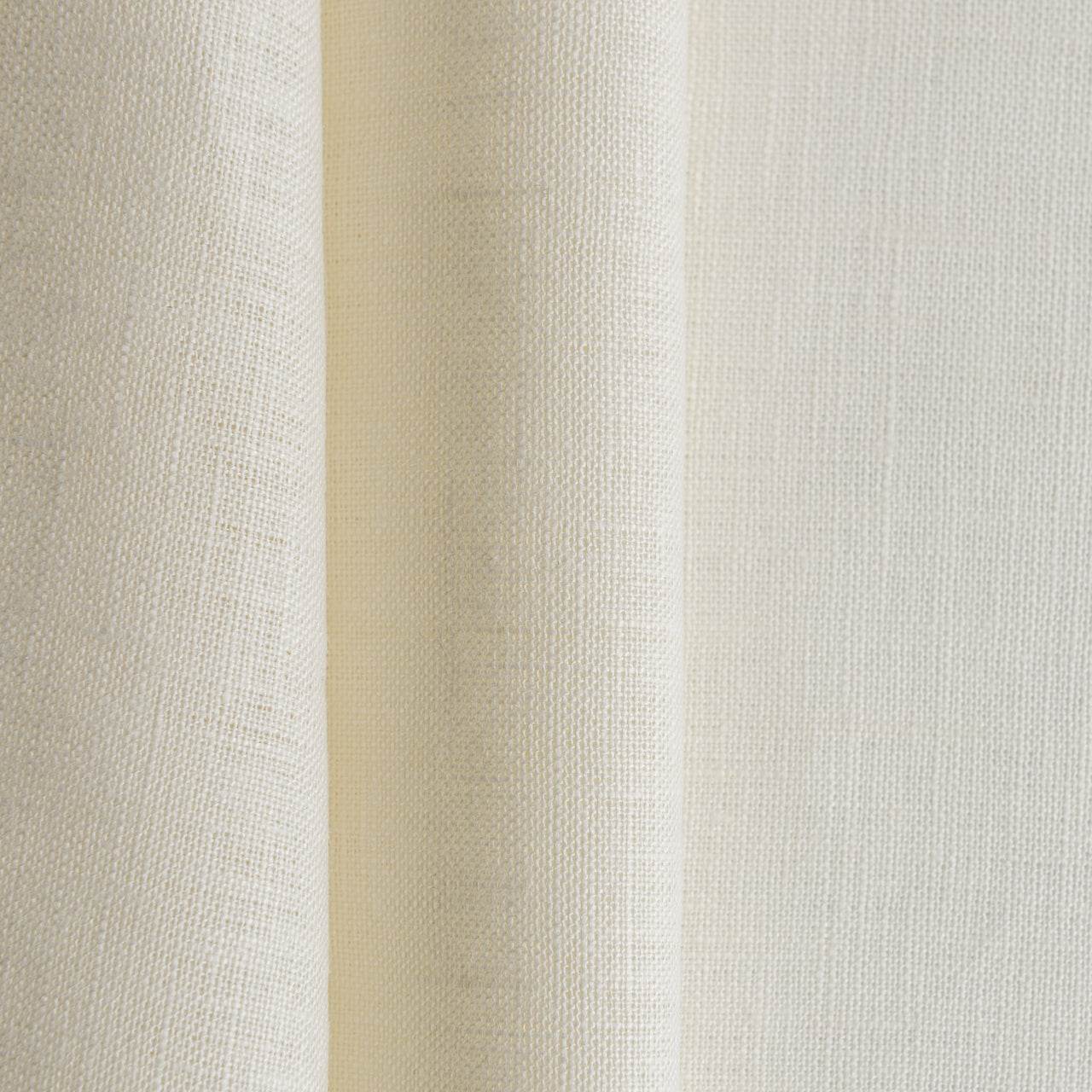 Cream S-fold Linen Curtain Panel - Suitable for Rings and Hooks or Track, Color: Cream