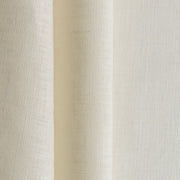 Eyelet Cream Linen Curtain Panel with Blackout Lining - Grommet Curtain, Color: Cream