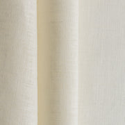 Cream S-Fold Linen Curtain Panel with Cotton Lining - Suitable for Rings and Hooks or Track, Color: cream