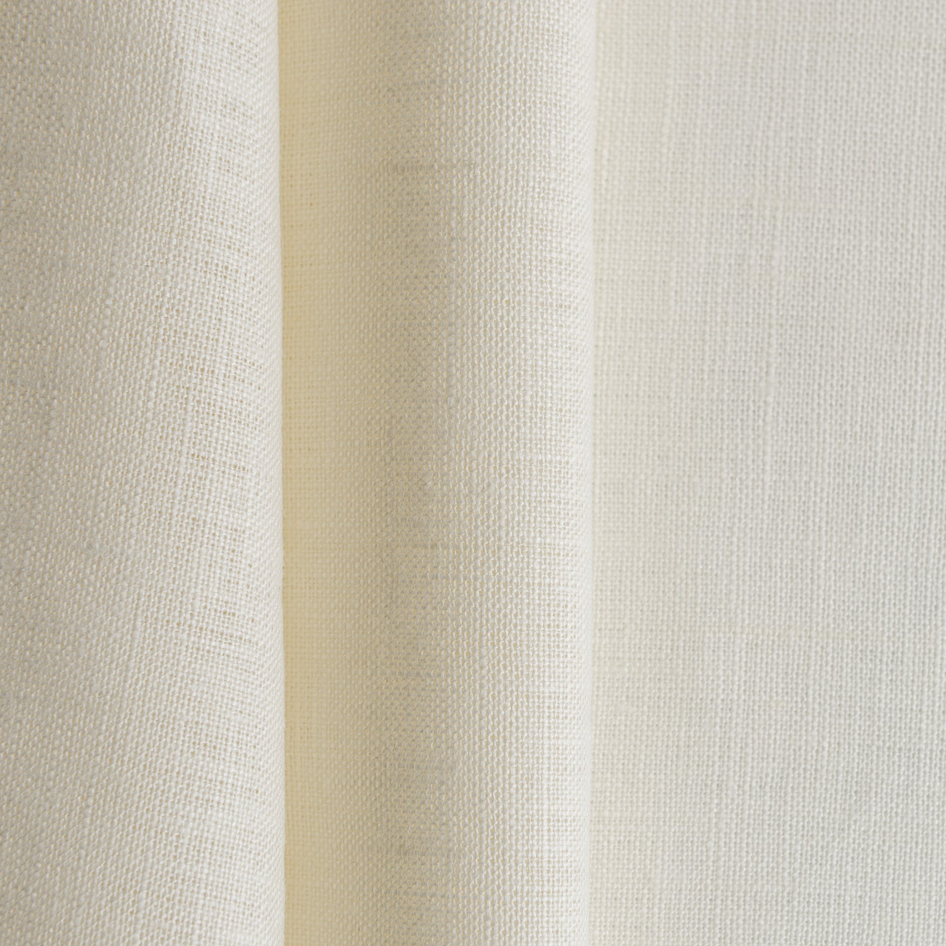 Cream S-Fold Linen Curtain Panel with Cotton Lining - Suitable for Rings and Hooks or Track, Color: cream