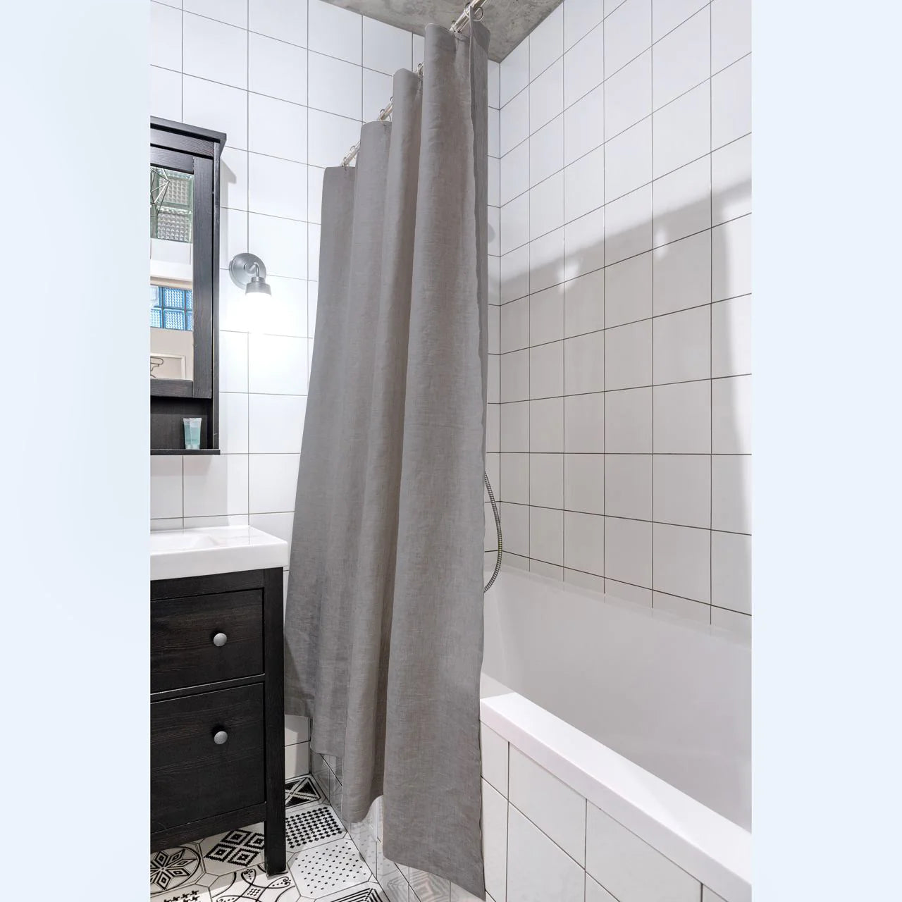 Linen Shower Curtain, Color: Dim Grey
