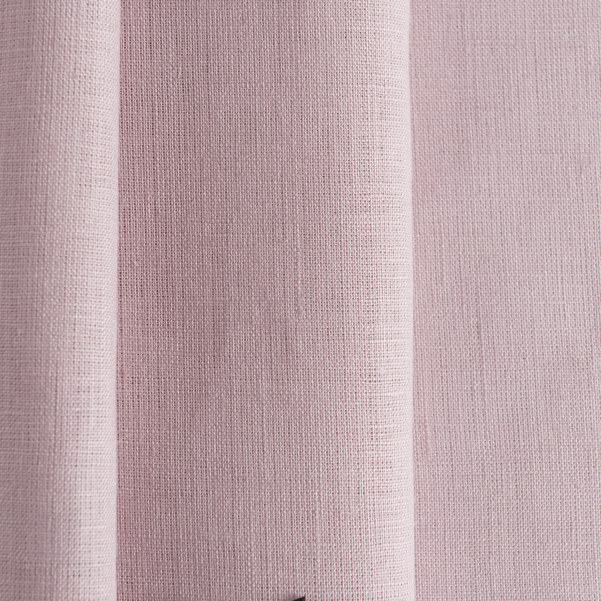 Dusty Pink S-Fold Linen Curtain Panel with Cotton Lining - Suitable for Rings and Hooks or Track, Color: Dusty Pink