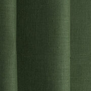 Green Pencil Pleat Linen Curtain Panel - Custom Lining - Custom Width and Length