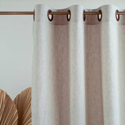 Eyelet Linen Curtain Panel with Cotton Lining