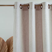 Eyelet Linen Curtain Panel with Blackout Lining - Linen Window Treatments - Grommet Top Drapes