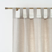 Linen Tab Top Curtain Panel with Custom Lining: Blackout, Cotton, or Without Lining