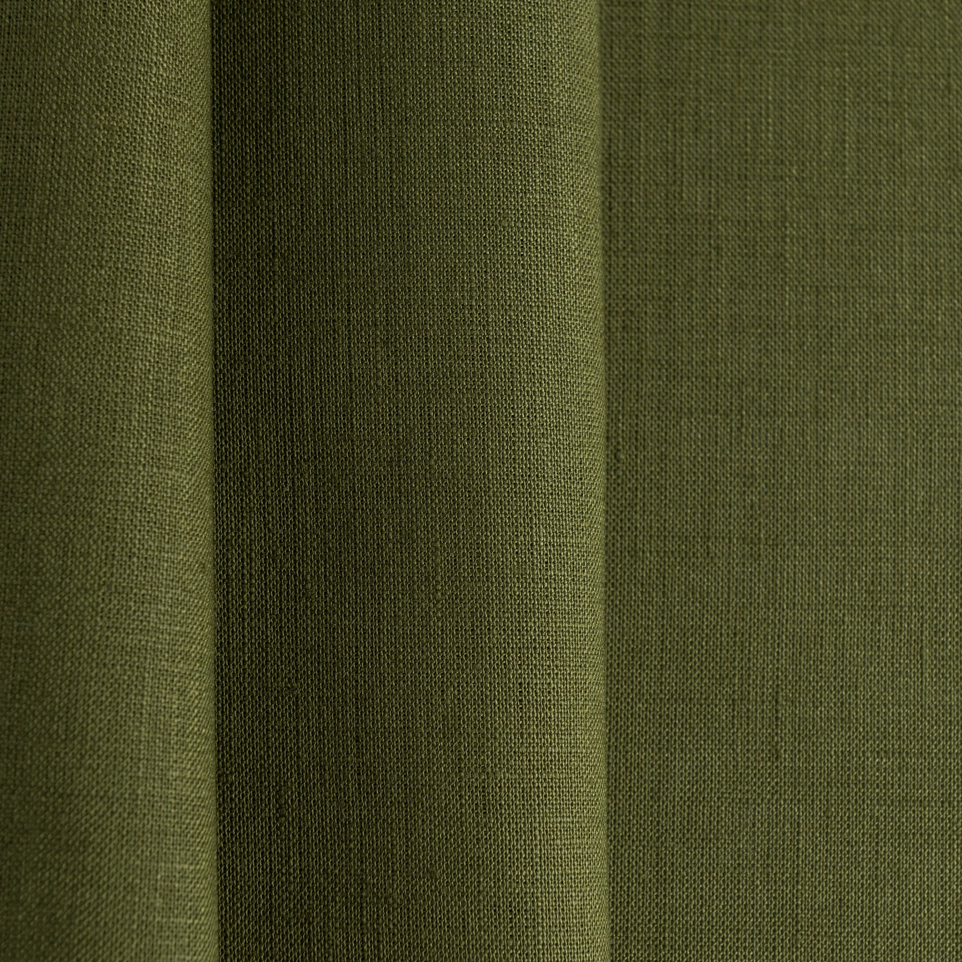 Moss Green Linen Fabric by the Meter - 100% French Natural - Width 133 cm, 267 cm