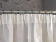 Pencil Pleat Linen Curtain Panel with Blackout Lining - Heading for Rings and Hooks - Lined Linen Privacy Curtain