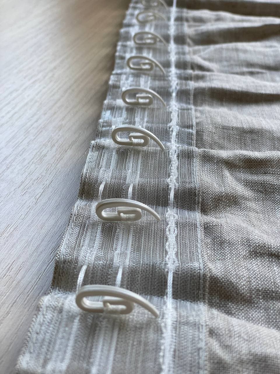 Pencil Pleat Linen Curtain Panel with Blackout Lining - Heading for Rings and Hooks - Lined Linen Privacy Curtain