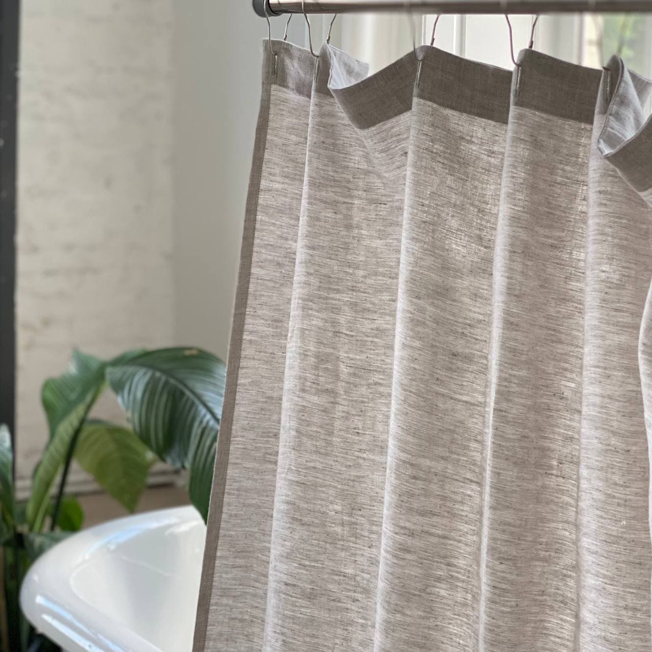 Linen Shower Curtain in Natural Color