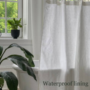 Linen Shower Curtain, Color:Off-White