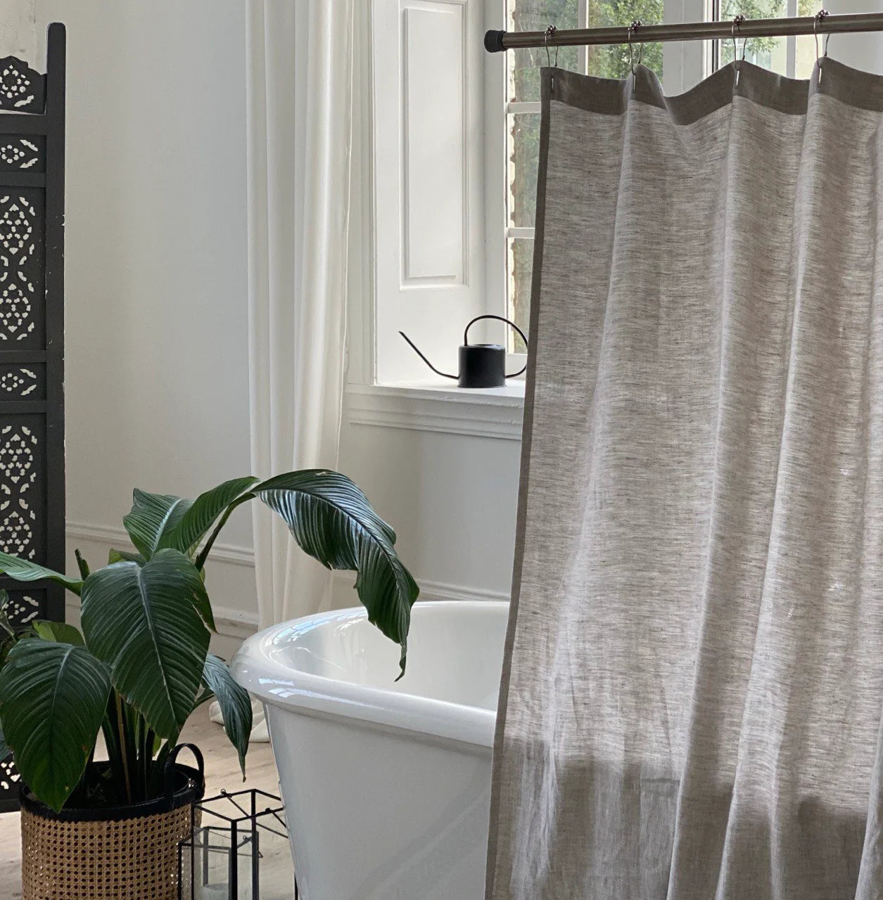 Linen Shower Curtain, Color: Natural
