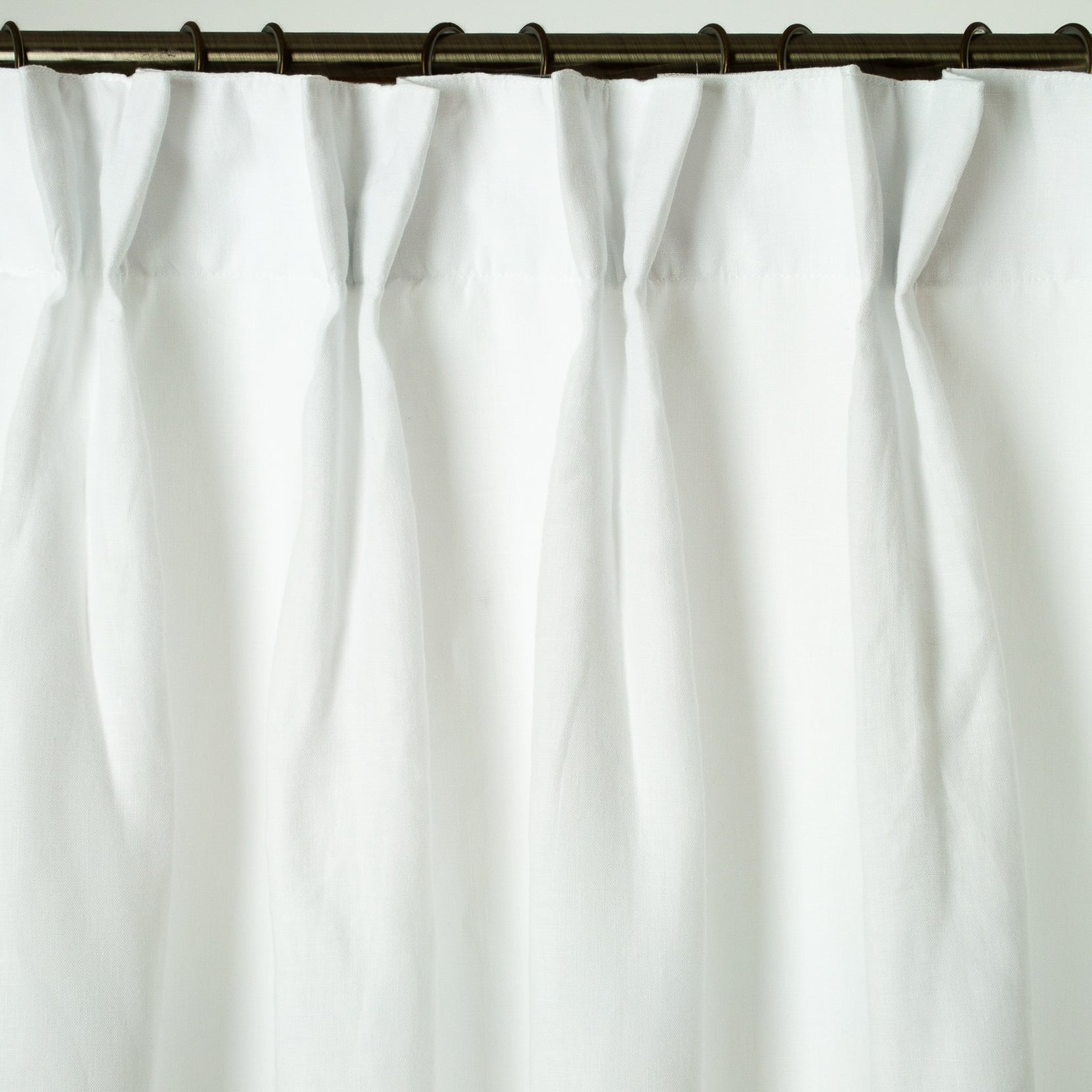 Dutch Pleat Linen Curtain Panel with Blackout Lining - Heading for Rings and Hooks - Lined Linen Darkening Curtain