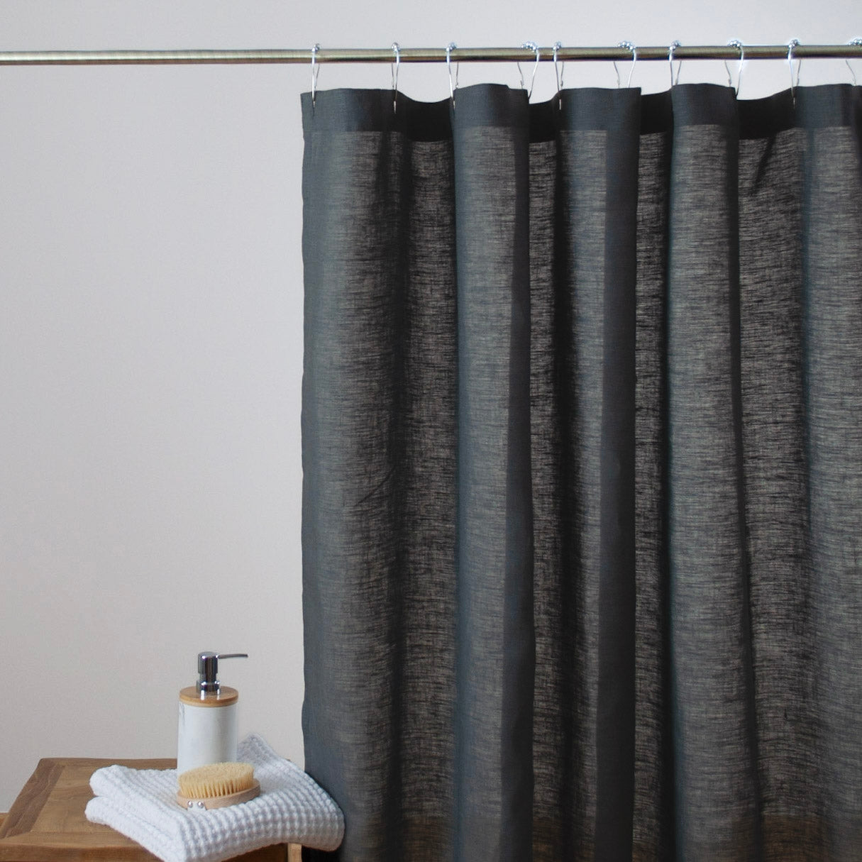 Black grey shower curtain discount