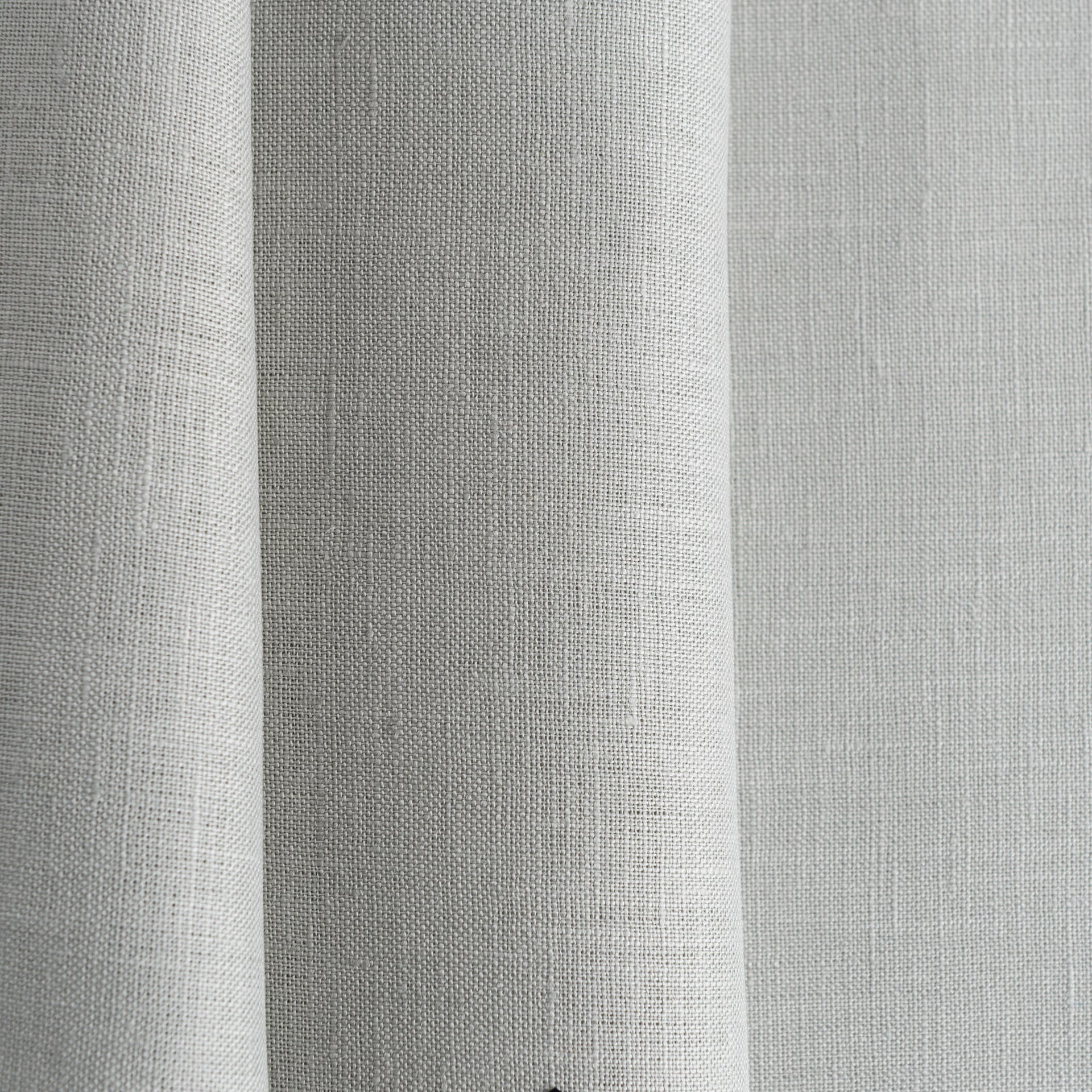 S-Fold Grey Linen Curtain Panel with Cotton Lining