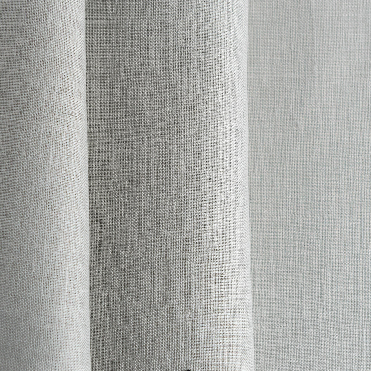 Grey Linen Rod Pocket Curtain Panel with Blackout Lining - Custom Sizes & Colours