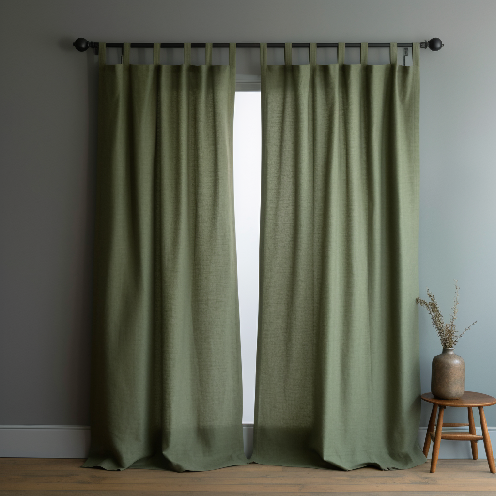 Sage Green Tab Top Curtain Panel