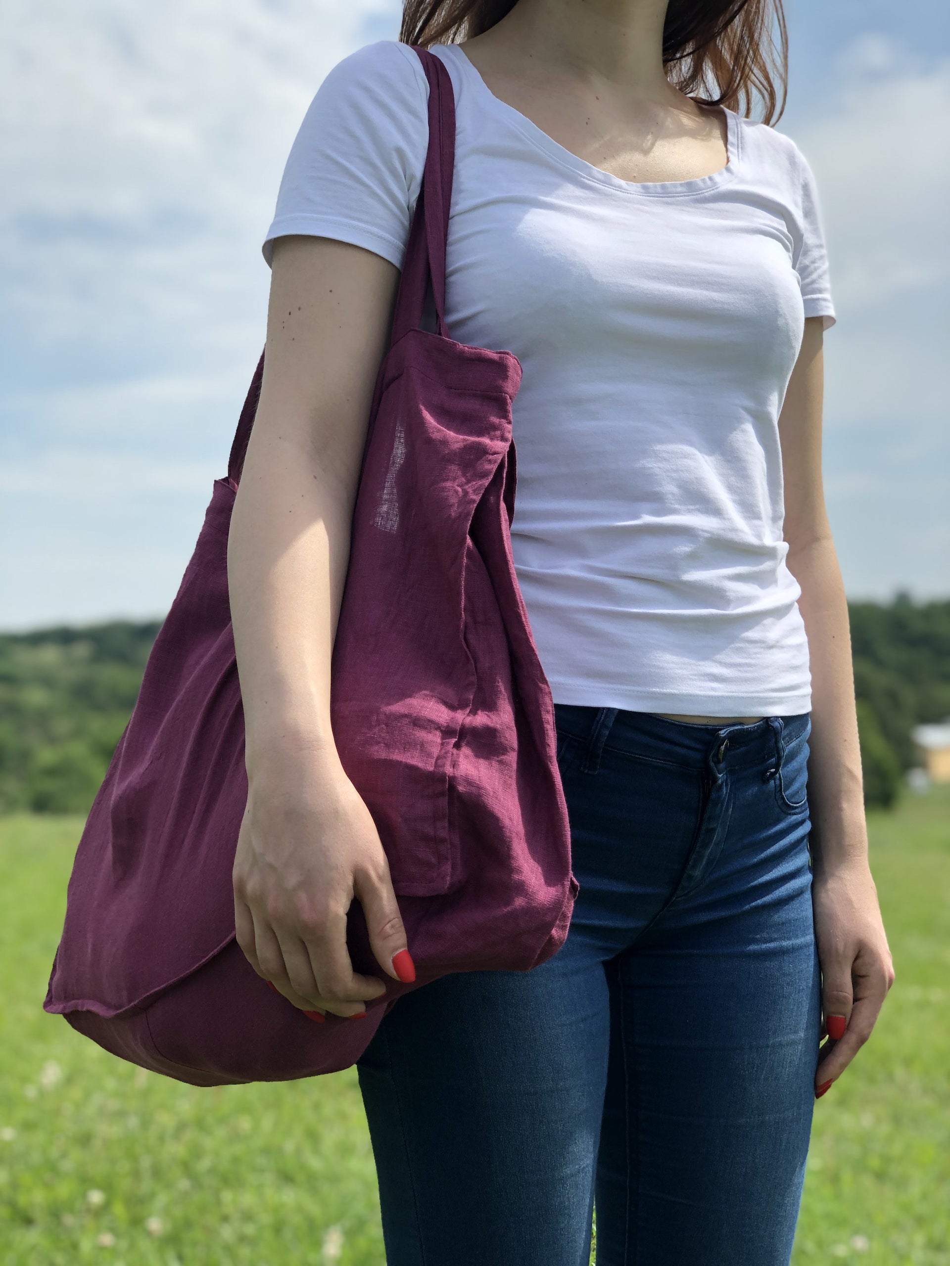 Borsa Tote Donna Impermeabile In Nylon - 5 Scomparti Con Zip | XL Lilla Per Lavoro E Shopping - Foto 1