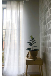 Linen Sheer White Curtain 